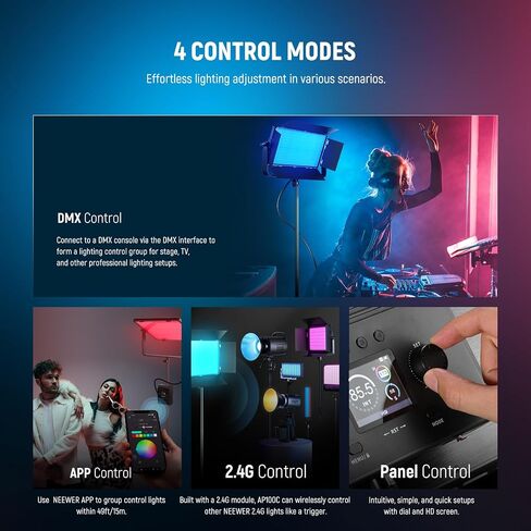 نيوير لوحة اضاءة فيديو رفيعة للغاية 192 LED مع شاشة LCD، بطارية ليثيوم مدمجة قابلة للتعتيم ثنائية اللون 3200K-5600K، CRI 95+ اضاءة اكثر سلاسة لمقاطع الفيديو الشخصية على يوتيوب in Kuwait