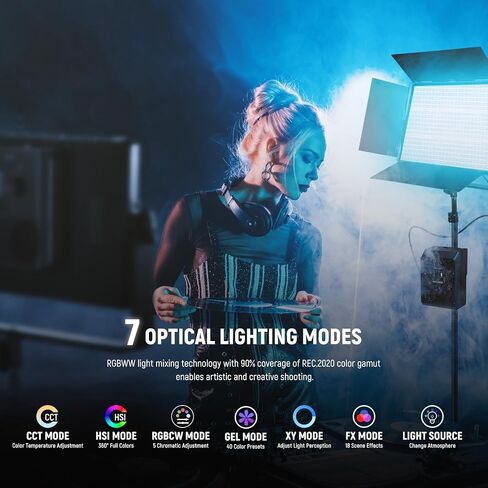 نيوير لوحة اضاءة فيديو رفيعة للغاية 192 LED مع شاشة LCD، بطارية ليثيوم مدمجة قابلة للتعتيم ثنائية اللون 3200K-5600K، CRI 95+ اضاءة اكثر سلاسة لمقاطع الفيديو الشخصية على يوتيوب in Kuwait