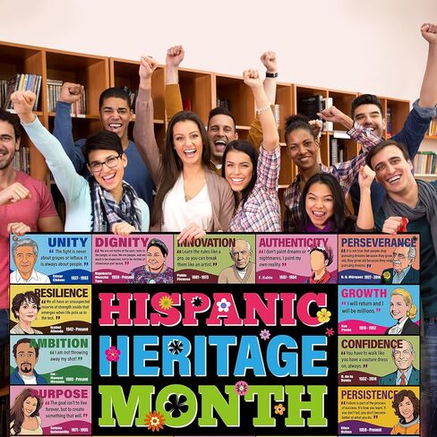 Hispanic Heritage Month Decorations Latin American Banner Backdrop Background Spanish Classroom Decor National Hispanic Heritage Month Inspirational Quote Decorations for Classroom Home in Saudi Arabia