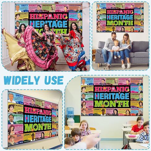 Hispanic Heritage Month Decorations Latin American Banner Backdrop Background Spanish Classroom Decor National Hispanic Heritage Month Inspirational Quote Decorations for Classroom Home in Saudi Arabia