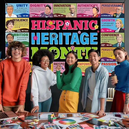 Hispanic Heritage Month Decorations Latin American Banner Backdrop Background Spanish Classroom Decor National Hispanic Heritage Month Inspirational Quote Decorations for Classroom Home in Saudi Arabia