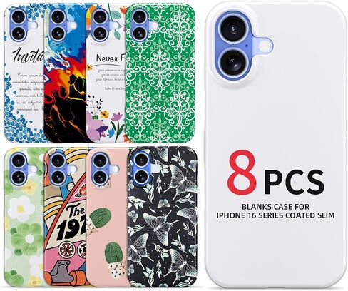 حالات الهاتف الثامنة 8 مقاطع لـ iPhone 16 E Pro Max Series فارغة DIY DIY قابلة للطباعة تغطية الفراغات تسامي قابلة للتسامي المغلفة (غير لامع ، متوافق مع iPhone 16) in Kuwait