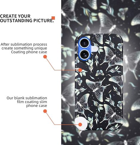 حالات الهاتف الثامنة 8 مقاطع لـ iPhone 16 E Pro Max Series فارغة DIY DIY قابلة للطباعة تغطية الفراغات تسامي قابلة للتسامي المغلفة (غير لامع ، متوافق مع iPhone 16) in Kuwait