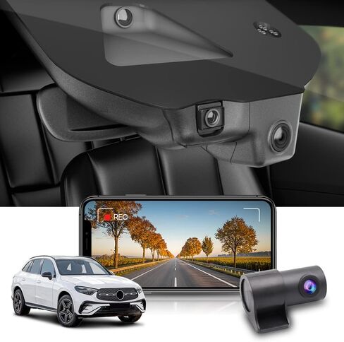 Fitcamx 4K Dual Dash Cam Suitable for Benz GLC 300 4MATIC 2023 2024 2025 (HD2-6588), Integrated OEM Look, Front 2160P+Rear 1080P Video, WiFi & APP, Loop Recording, G-Sensor, Easy to Set, 128GB Card in Saudi Arabia