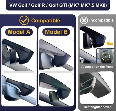 FITCAMX Front 4K+الخلفية 1080P CAM CAM تتكيف مع Volkswagen Golf GTI ، Golf R 2015-2025 & Golf (Model B) ، Look OEM ، فيديو HD المزدوج ، تسجيل حلقة ، wifi والتطبيق ، وضع وقوف السيارات ، سهلة التعيين ، 128GB بطاقة ، 128GB in Saudi Arabia
