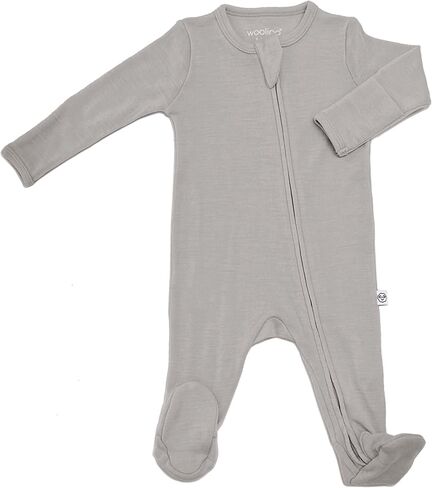 Woolino Toddler Footie Sleeper, Merino Wool Baby Pajamas, One-Piece Sleeper Jumpsuit, Front Zip Footie Romper for Unisex in Kuwait