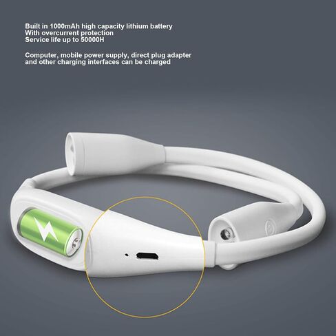 Rechargeable Neck Reading Light, Neck Rechargeable Knitting Light with 3 Adjustable Brightness for Reading, Crochet, Camping in Saudi Arabia