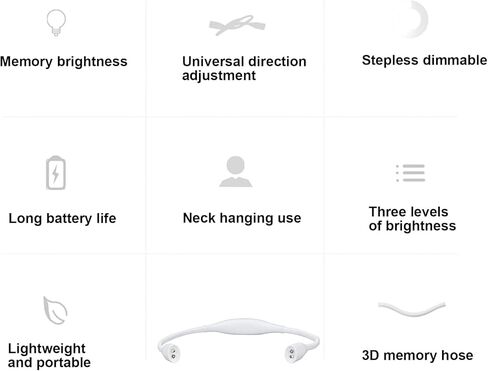 Rechargeable Neck Reading Light, Neck Rechargeable Knitting Light with 3 Adjustable Brightness for Reading, Crochet, Camping in Saudi Arabia