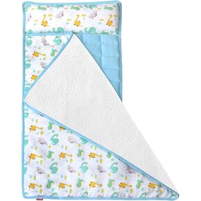Moonsea Toddler Nap Mat for Girls Floral, Kids Sleeping Mat with Removable Pillow and Fleece Minky Blanket, Lightweight Perfect for Kids Preschool, Daycare, Travel Sleeping Bag, Fit Standard Cot in Saudi Arabia