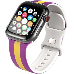 Silicone Sports Watch Band for Men Compatible with Apple Watch Bands 38mm 40mm 41mm 42mm 44mm 45mm 46mm 49mm Soft Waterproof Strap Rubber Wristband for iWatch Series 10/9/8/7/6/5/4/3/2/1 SE in Saudi Arabia