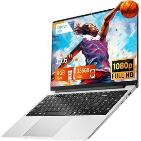Gaming Laptop,15.6 inch Traditional Laptops N4000, Laptop with 8 GB RAM, 256 GB SSD, Slim Light Netbook WiFi5 Mini-HDMI 180 Angle Opening BT5.0, USB3.0, Thin and Light Laptop in Kuwait