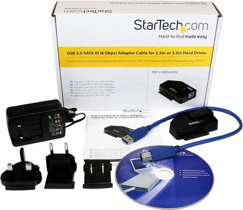 StarTech.com SuperSpeed USB 3.0 to SATA III Adapter - USB 3 to SATA 3 Converter Adapter for 2.5in or 3.5in HDD and SSD Drives - 6 Gbps in Saudi Arabia