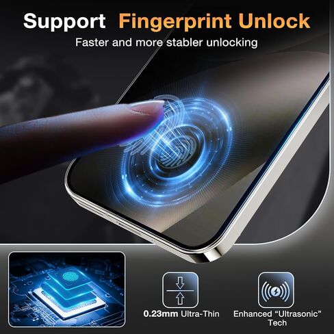 2 Pack YWXTW Privacy Screen Protector for Google Pixel 10/10 Pro/Pixel 9/9 Pro, [Support Fingerprint Unlock] 9H Hardness Tempered Glass Privacy Screen Protector, Case Friendly Bubble Free Accessories in Saudi Arabia