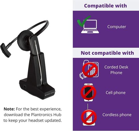 Plantronics Savi W440 Wireless DECT Headset System for Laptop & Softphone (Renewed) in Saudi Arabia