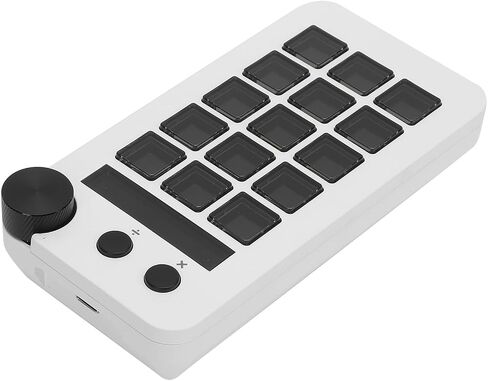 Stream Controller, Stream Control Deck with Knob 15 Macro Keys, Customizable Visual Keyboard Trigger Actions in Apps Software for PC, LCD Keys Stream Controller (White) in Saudi Arabia