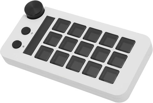 Stream Controller, Stream Control Deck with Knob 15 Macro Keys, Customizable Visual Keyboard Trigger Actions in Apps Software for PC, LCD Keys Stream Controller (White) in Saudi Arabia