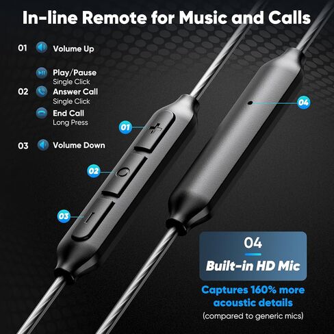 سماعات الرأس HI-Fi مزدوجة مع ميكروفون HD ، USB-C سلكية الأذن في الأذن ، باس عميق ، عزل الضوضاء ، التحكم المضمسي ، لجهاز iPhone15/16 ، هاتف Samsung الذكي ، هاتف Android ، الكمبيوتر المحمول ، جهاز USB نوع C. in Kuwait