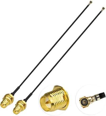 Yuslao RP-SMA Pigtail Cable 30cm 12inch RP-SMA Female Bulkhead Mount WiFi Antenna Cable (2-Pack) for M.2 NGFF WiFi Card Intel AC9560 AC9260 AC7265 AX200NGW AX201NGW AC8265 AC8260 in Kuwait