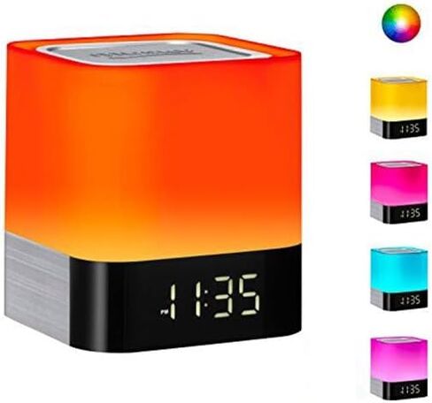 Portable Bluetooth Speaker + Music Reactive Multi-Color Touch Sensor Night Light Lamp, with LED Display, Alarm Clock, Micro SD Card & USB & AUX Slots for Smart Phone, MP3, iPad and Tablet in Saudi Arabia