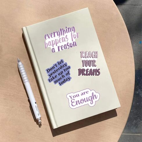 50PCS Purple Inspirational Stickers, Motivational Quote Stickers for Vision Board Water Bottles Laptops, Affirmation Purple Aesthetic Sticker for Girls,Adults in Kuwait
