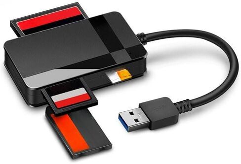 USB 3.0 Card Reader,Plug & Play, Compatible with Apple & Windows, Supports SD, TF, MS, CF Cards in Saudi Arabia