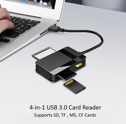USB 3.0 Card Reader,Plug & Play, Compatible with Apple & Windows, Supports SD, TF, MS, CF Cards in Saudi Arabia