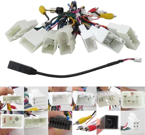 Car Stereo Radio Power Cable 16 PIN بديل لـ Toyota Camry 4runner Avalon Corolla Tacoma Venza Yaris Highlander Matrix Prius in Kuwait