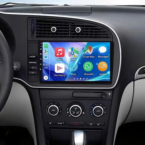 Android 13 Double Din Car Radio Stereo لـ Saab 9-3 93 2007-2011 مع Carplay Android Auto ، 7 بوصة IPS شاشة اللمس 2G+32G استقبال الصوت مع WiFi GPS Bluetooth AHD SWC FM AM كاميرا احتياطية in Kuwait
