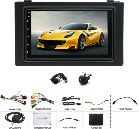 Android 13 Double Din Car Radio Stereo لـ Saab 9-3 93 2007-2011 مع Carplay Android Auto ، 7 بوصة IPS شاشة اللمس 2G+32G استقبال الصوت مع WiFi GPS Bluetooth AHD SWC FM AM كاميرا احتياطية in Kuwait