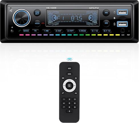 راديو سيار واحد من DIN Stereo Radio Bluetooth Multimedia Car Audio مع شاشة LCD الرقمية FM Car Radio USB/SD/AUX-IN in Kuwait
