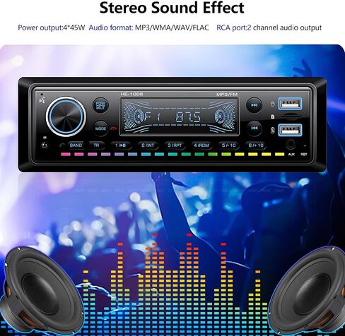 راديو سيار واحد من DIN Stereo Radio Bluetooth Multimedia Car Audio مع شاشة LCD الرقمية FM Car Radio USB/SD/AUX-IN in Kuwait