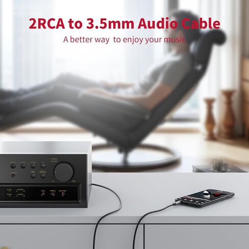 3.5 مم إلى RCA Cable (5feet/1.5m) ، 3.5 مم 1/8 إلى RCA 2-MALE ، محول مقبس سماعة الرأس HIFI Sound Sound Flitter للهواتف الذكية ، مشغلات MP3 ، أجهزة الكمبيوتر المحمولة ، الكمبيوتر اللوحي ، مكبر صوت in Kuwait