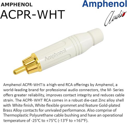 50 Foot RCA Cable Pair - WBC-PRO-LOCAP Low-Capacitance (14pF/ft) 22 AWG Ultra-Silent Audiophile & Professional-Grade Audio Interconnect Cable with Amphenol ACPR Gold RCA Plugs & Black Tweed Jacket in Kuwait