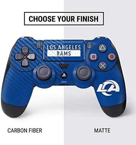 Skinit Skinit Gaming Gaming Continciped مع وحدة تحكم PS4 - NFL Los Angeles Rams بالأبيض والأسود in Saudi Arabia