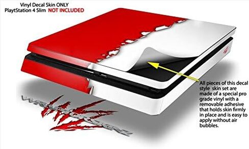 التفاف الجلد فينيل ملصق متوافق مع Sony PlayStation 4 Cliss Console Colors Red White (PS4 غير متضمن) in Kuwait