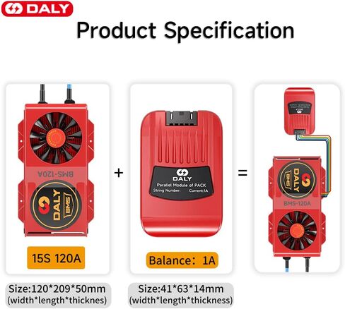 DALY BMS Parallel Module 1A+ LIFEPO4 SMART BMS 8S 24V 200A مع مروحة التبريد UART RS485 CAN BLUETOOTH BMS PRAMETRAMER in Saudi Arabia