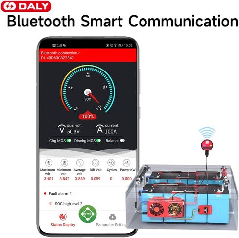 DALY BMS Parallel Module 1A+ LIFEPO4 SMART BMS 8S 24V 200A مع مروحة التبريد UART RS485 CAN BLUETOOTH BMS PRAMETRAMER in Saudi Arabia