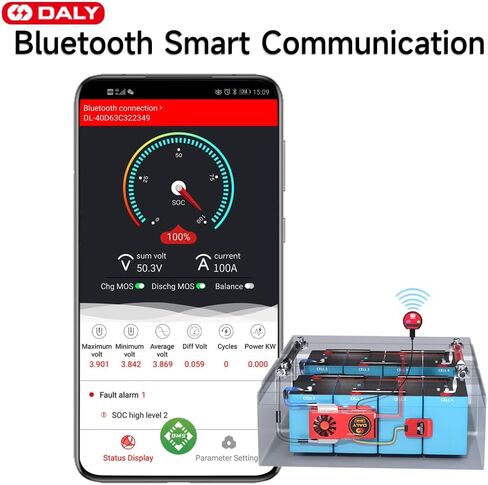 DALY BMS Parallel Module 1A+ LIFEPO4 SMART BMS 8S 24V 200A مع مروحة التبريد UART RS485 CAN BLUETOOTH BMS PRAMETRAMER in Saudi Arabia