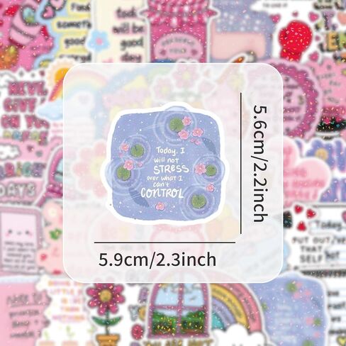 100PCS Motivational Words Stickers for Adults, Holoraphic Waterproof Vinyl Inspirational Quote Stickers for Water Bottle Laptop Journaling Scrapbook in Saudi Arabia