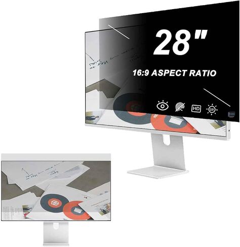 [2-Pack 28 inch Computer Privacy Screen Shield, Against Blue Light & Reduce Glare Filter, Data Security Screen Protector Film, Easy to Attach & Removable,24.49 in X 13.46 in in Saudi Arabia