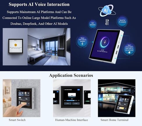 AI ESP32-S3 Smart 86 Box Board ، يدعم 2.4 جيجا هرتز Wi-Fi/Bluetooth Ble 5 ، على متن عرض 480 × 480 بكسل ، يدعم التفاعل الصوتي من الذكاء الاصطناع in Kuwait