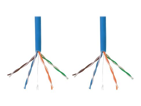 Tripp Lite Eaton N022-01K-BL 1000FT CAT5E 350MHz النحاس الصلب 24AWG UTP PVC CMR Ethernet كابل ، بكرة زرقاء 4-PAIR لألواح التصحيح والتشغيل ، حزمة العناية السحابية مسبقًا مؤهلة (10 حزمة) in Kuwait