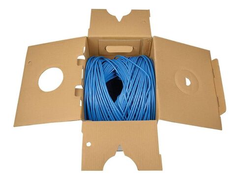 Tripp Lite Eaton N022-01K-BL 1000FT CAT5E 350MHz النحاس الصلب 24AWG UTP PVC CMR Ethernet كابل ، بكرة زرقاء 4-PAIR لألواح التصحيح والتشغيل ، حزمة العناية السحابية مسبقًا مؤهلة (10 حزمة) in Kuwait