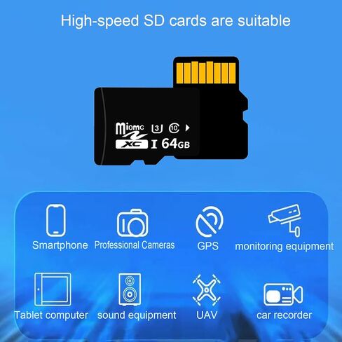 64GB Micro SD Card - Class 10 UHS-3 Memory Card for Smartphones, Tablets, Cameras, Drones, Gaming Consoles, and More - High-Speed Up to 90MB/s Read/Write, Extensive Compatibility, Reliable in Saudi Arabia