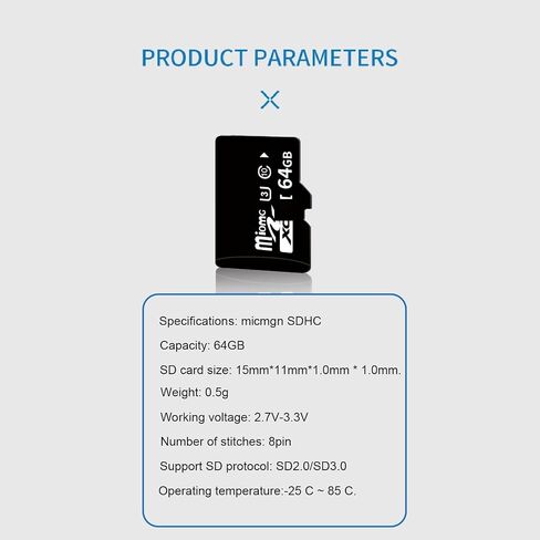 64GB Micro SD Card - Class 10 UHS-3 Memory Card for Smartphones, Tablets, Cameras, Drones, Gaming Consoles, and More - High-Speed Up to 90MB/s Read/Write, Extensive Compatibility, Reliable in Saudi Arabia