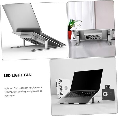 Laptop Cooling Pad with Adjustable Height and RGB Light Effect Fan for Laptops Under Laptop Stand for Enhanced Cooling and Craftsmanship in Saudi Arabia