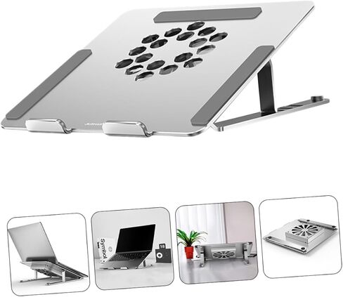 Laptop Cooling Pad with Adjustable Height and RGB Light Effect Fan for Laptops Under Laptop Stand for Enhanced Cooling and Craftsmanship in Saudi Arabia