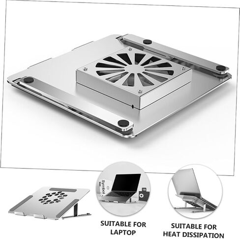 Laptop Cooling Pad with Adjustable Height and RGB Light Effect Fan for Laptops Under Laptop Stand for Enhanced Cooling and Craftsmanship in Saudi Arabia