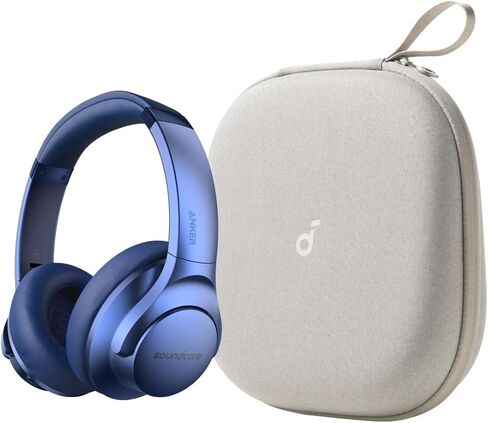 Soundcore Anker Life Q20 Hybrid Active Novening Headones ، مع علبة السفر ، اللاسلكي فوق سماعات Bluetooth الأذن ، وقت اللعب 60H ، صوت عالي الدقة ، باس عميق ، أكواب أذن رغوة الذاكرة in Kuwait
