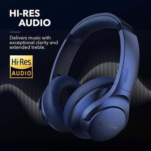 Soundcore Anker Life Q20 Hybrid Active Novening Headones ، مع علبة السفر ، اللاسلكي فوق سماعات Bluetooth الأذن ، وقت اللعب 60H ، صوت عالي الدقة ، باس عميق ، أكواب أذن رغوة الذاكرة in Kuwait